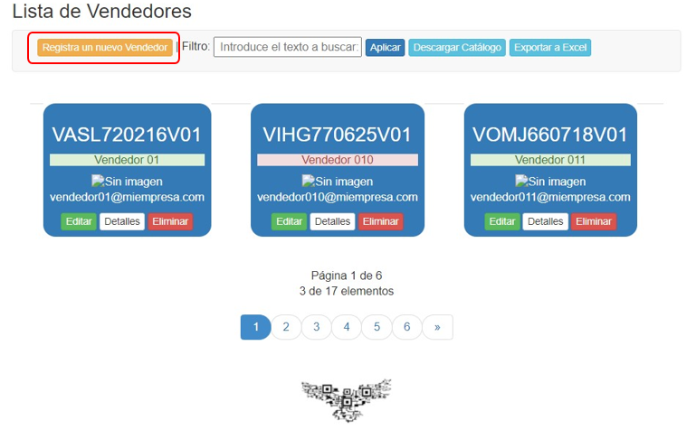 Crear Vendedor